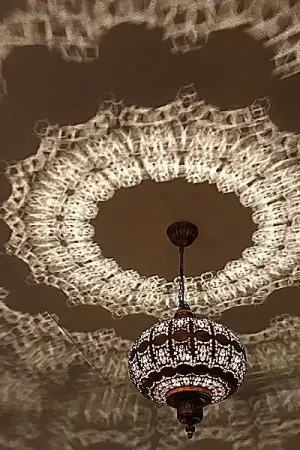 Zilveren hanglamp diamant met oosterse sfeer Op = Op