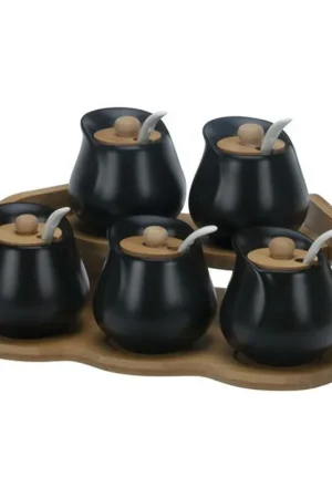 Alleen Vandaag Bricard - 7497 - Bamboo - Schaaltjes set - 11-delig - Zwart