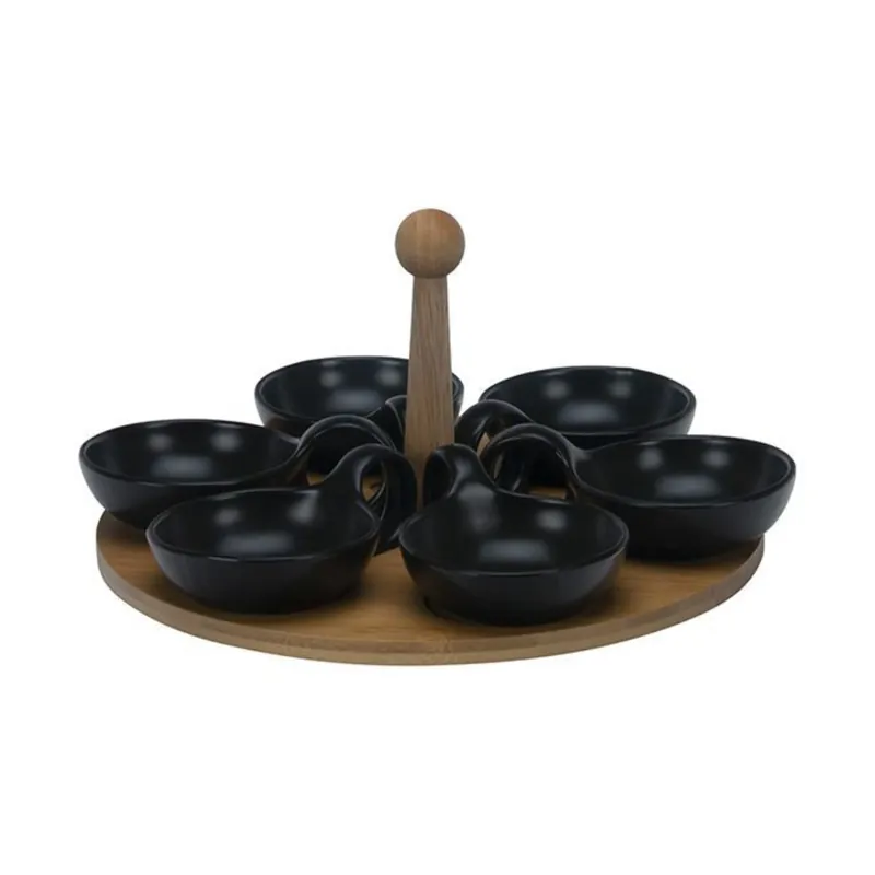 Bricard - 7744 - Bamboo - Schaaltjes set - 7-delig - Zwart Weekendaanbieding