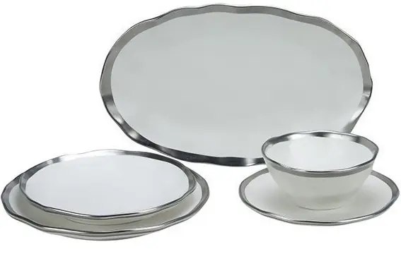 Koopje Bricard Dole Serviesset set 25-delig Wit/Zilver