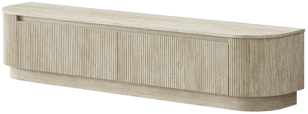 Superprijs Carrara Tv Meubel Curved - Beige - Gebogen zijkant - Staand
