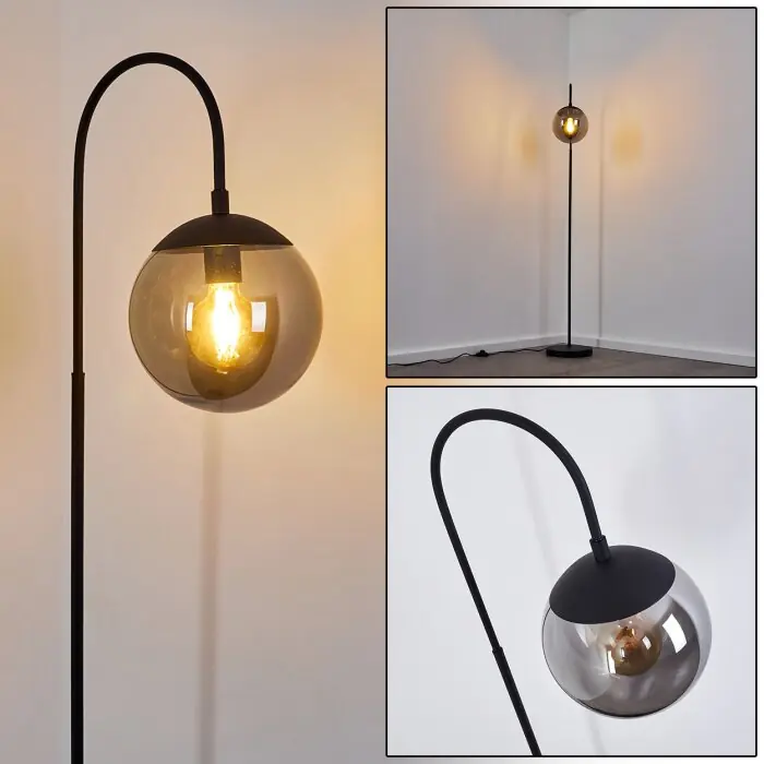 Agropoli Staande lamp Zwart, 1-licht Rechtstreeks Van De Fabrikant