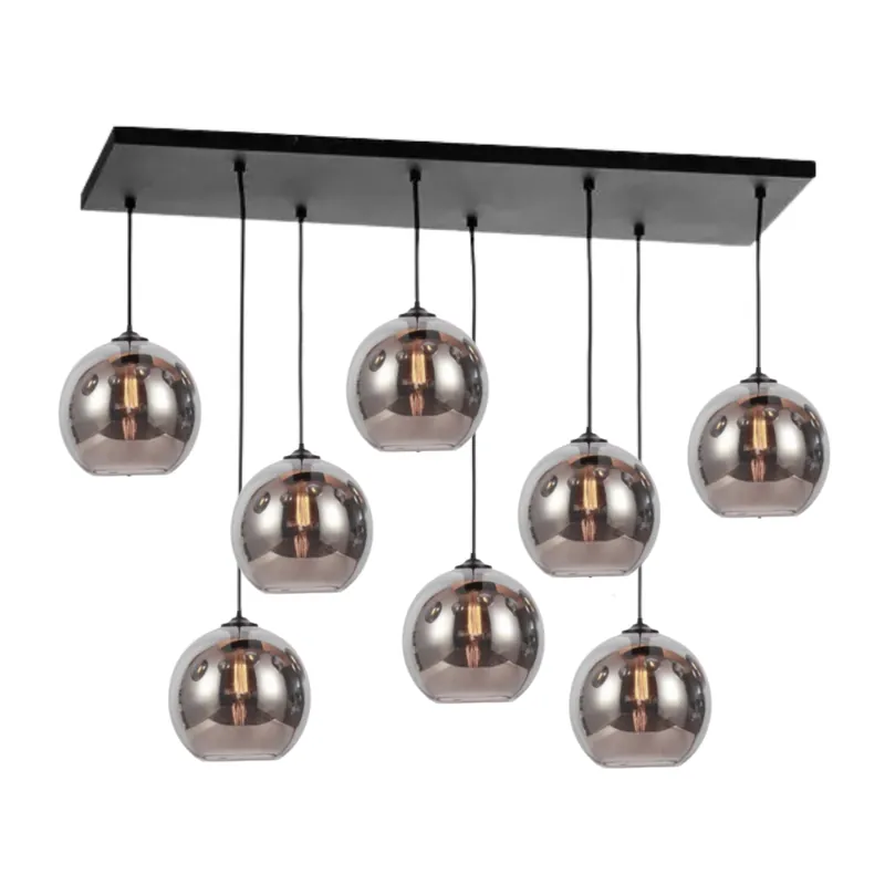Hanglamp Smoke glas 8 lichts - 8 bollen Premium