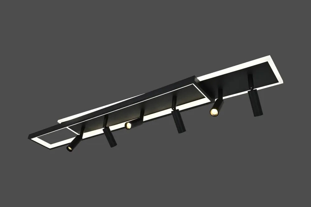 Hanglamp Barcelona - Rectangular - Zwart/Wit - 6 lichts Rechtstreeks Van De Fabrikant