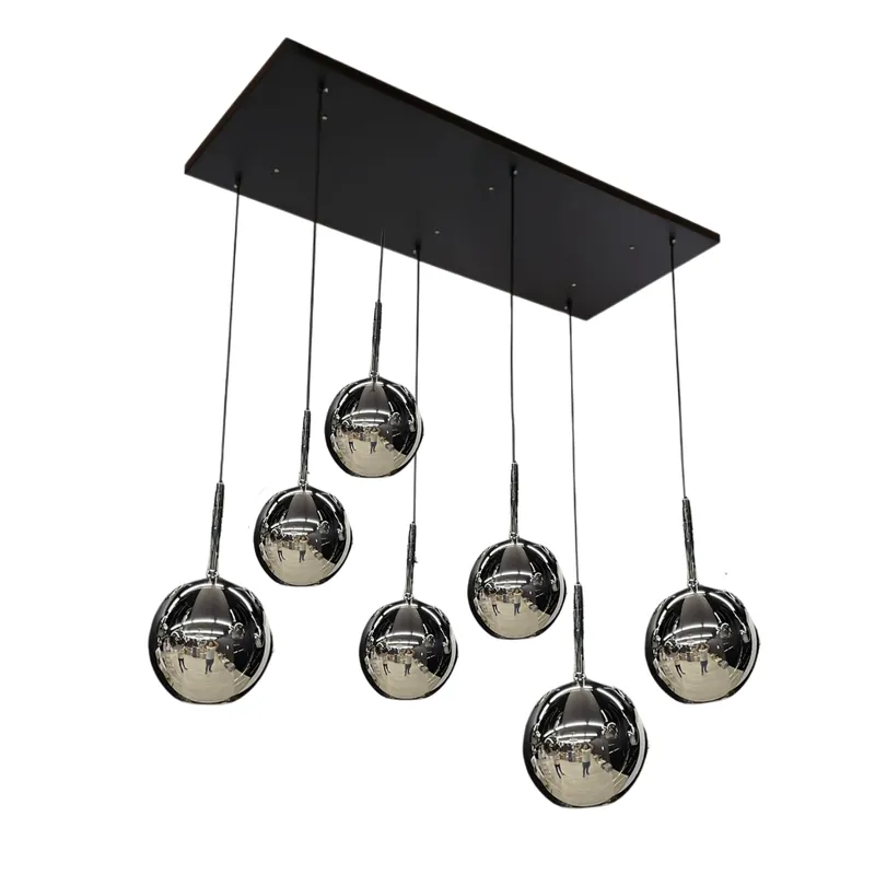 Goedkoop Hanglamp Illusion smoking glass 7 bollen