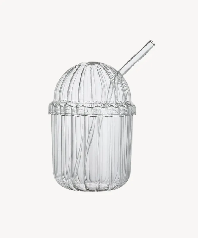 Fabrieksprijs Ijskoffie Glas met rietje en deksel - 450 ML