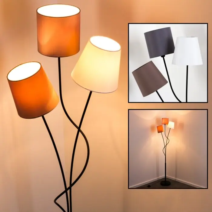 Flin Staande lamp Zwart, 3-lichts Hete Deal