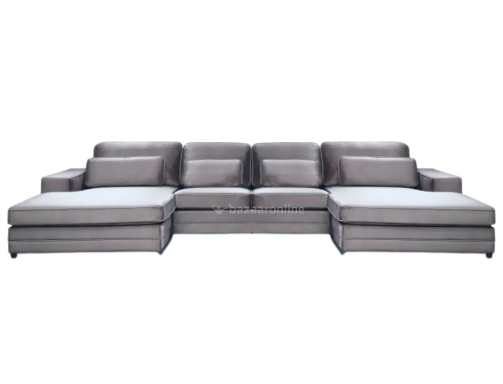 Uitverkoop Louis Dubbele Lounge - Lichtgrijs - Velvet stof