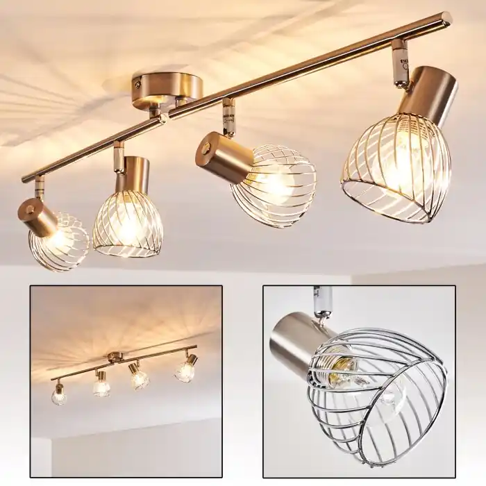 Op = Op Parado Plafondlamp Nikkel mat, 4-lichts