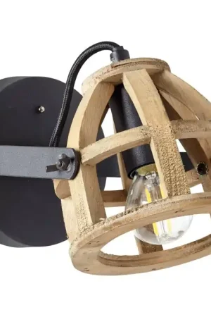 Brilliant Matrix Wood Muurspot Bruin, Zwart, 1-licht Rechtstreeks Van De Fabrikant