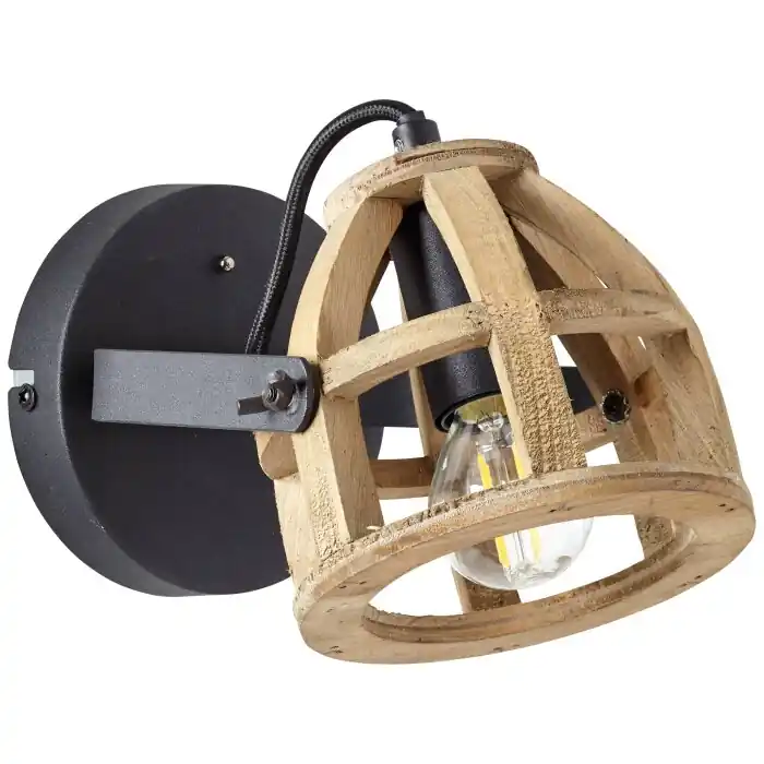 Brilliant Matrix Wood Muurspot Bruin, Zwart, 1-licht Rechtstreeks Van De Fabrikant