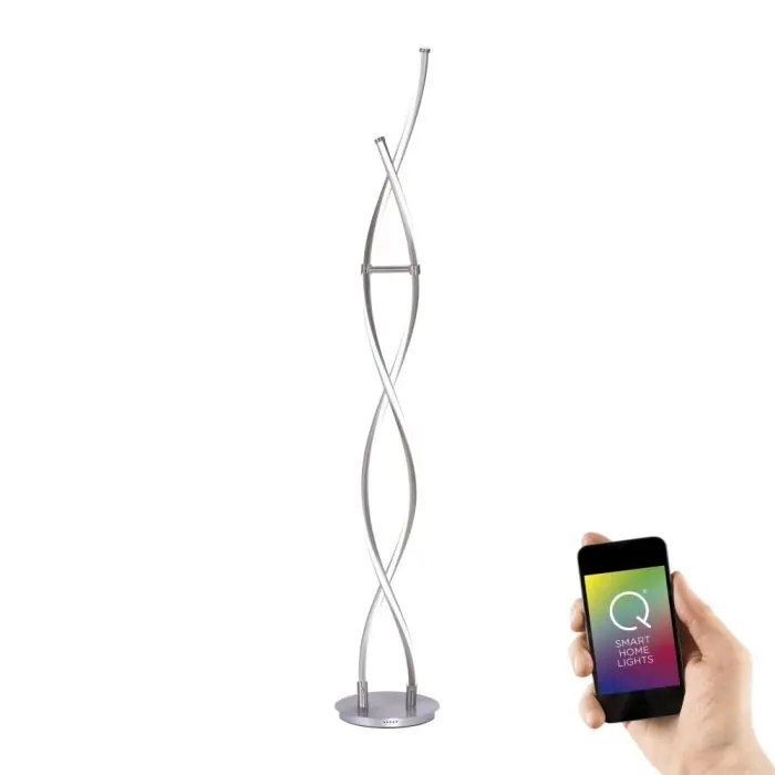 Shop Nu Paul Neuhaus Q-MALINA Staande lamp LED roestvrij staal, 2-lichts, Afstandsbediening