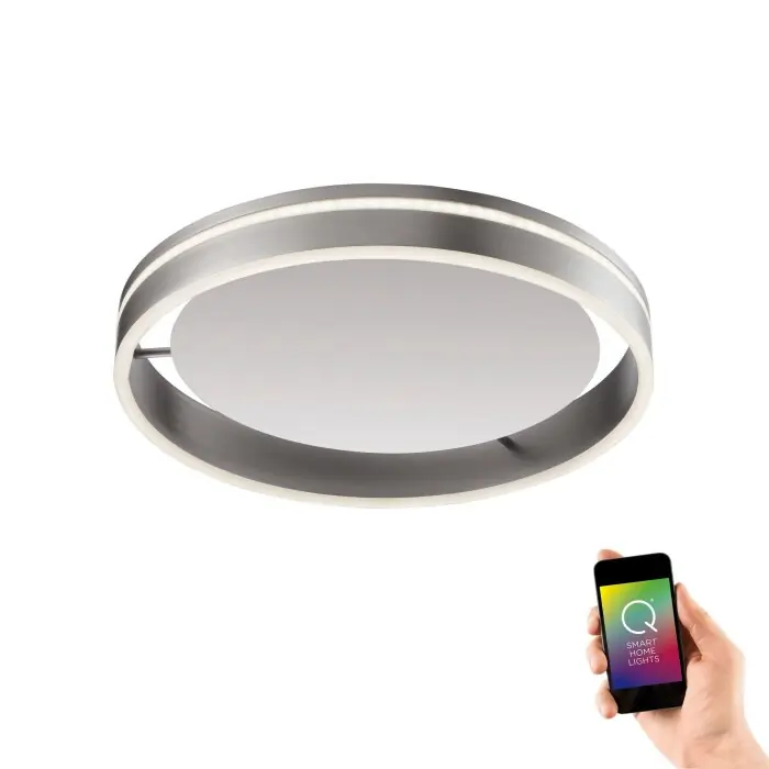 Paul Neuhaus Q-VITO Plafondlamp LED roestvrij staal, 1-licht, Afstandsbediening Express Levering