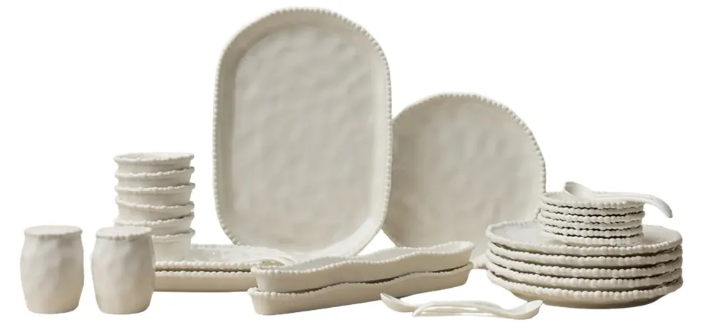 Pearly ontbijtset 31-delig - 6 persoons - gebroken wit Bestel Nu