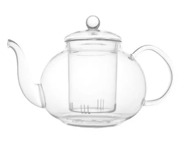 Theepot glas 1.3 liter - bolvormig - hittebestendig - Alleen Vandaag