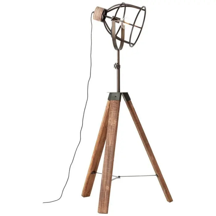Brilliant Matrix Staande lamp Antraciet, Hout donker, 1-licht Actieprijs