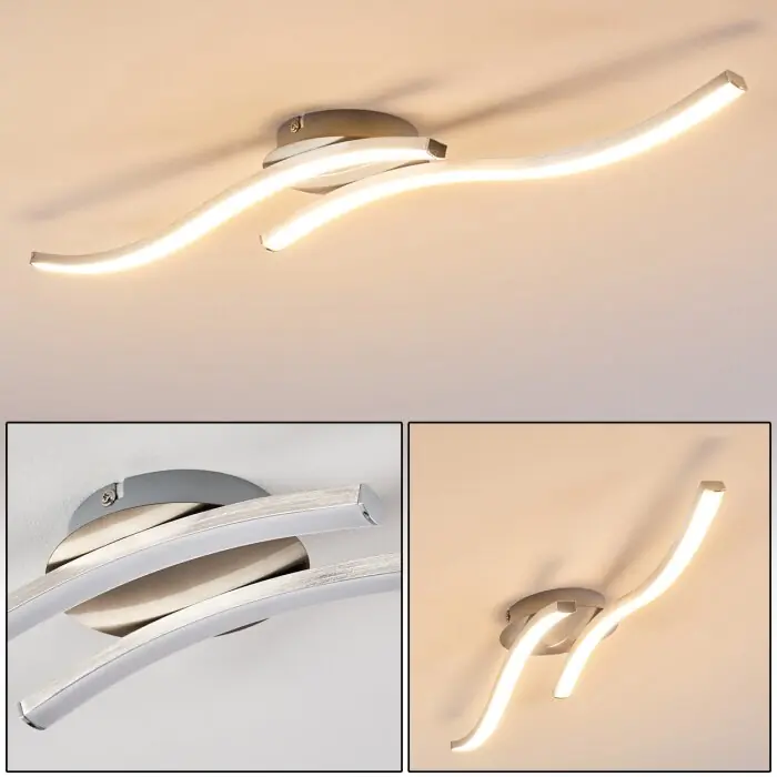 Nendaz Plafondlamp LED Nikkel mat, 2-lichts Koop Online