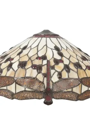 Nieuw Lumilamp Lampenkap Tiffany Ø 49x28 cm Bruin Beige Glas Libelle