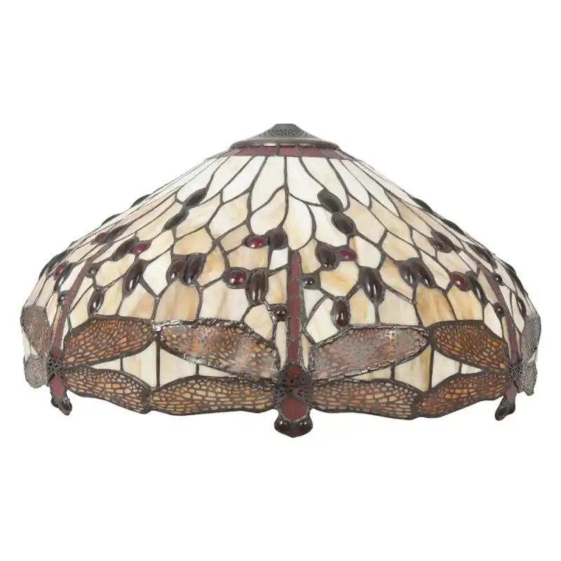 Nieuw Lumilamp Lampenkap Tiffany Ø 49x28 cm Bruin Beige Glas Libelle
