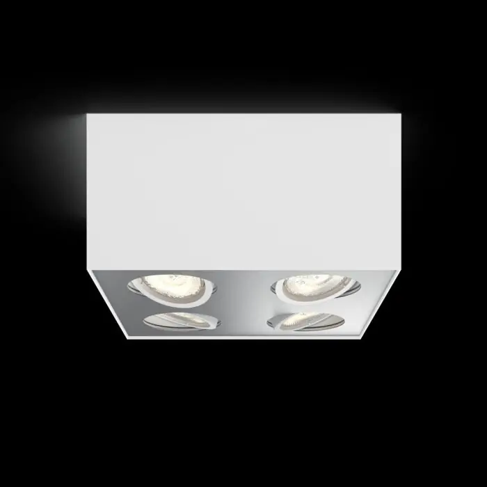 Philips Box Plafondlamp LED Wit, 4-lichts Tijdelijk Beschikbaar