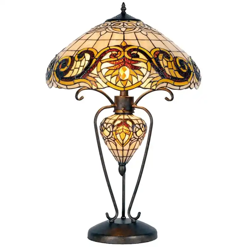 Lumilamp Tiffany Tafellamp Ø 46x76 cm Geel Glas Bestseller