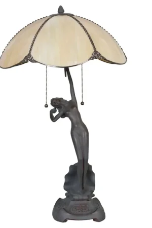 Finale Uitverkoop Lumilamp Tiffany Tafellamp Ø 41x70 cm Beige Bruin Glas