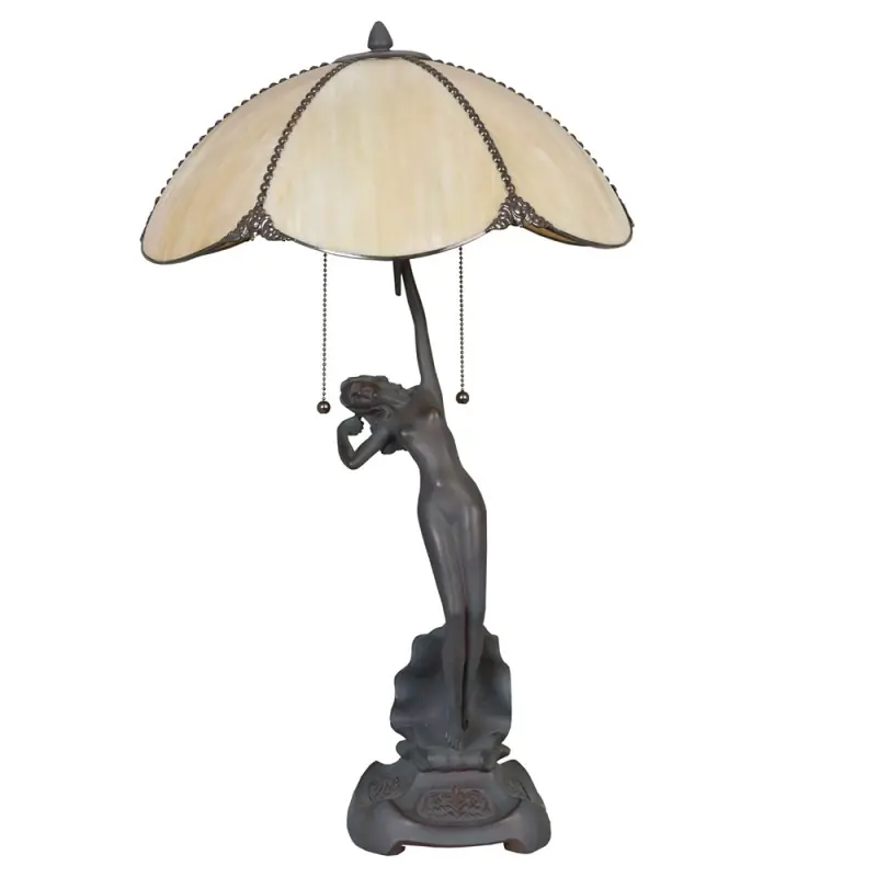 Finale Uitverkoop Lumilamp Tiffany Tafellamp Ø 41x70 cm Beige Bruin Glas