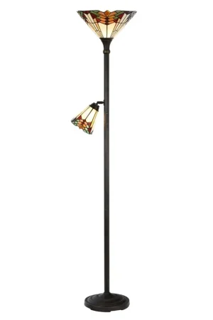 Voordeelprijs Lumilamp Tiffany Vloerlamp Ø 30x178 cm Beige Rood Metaal
