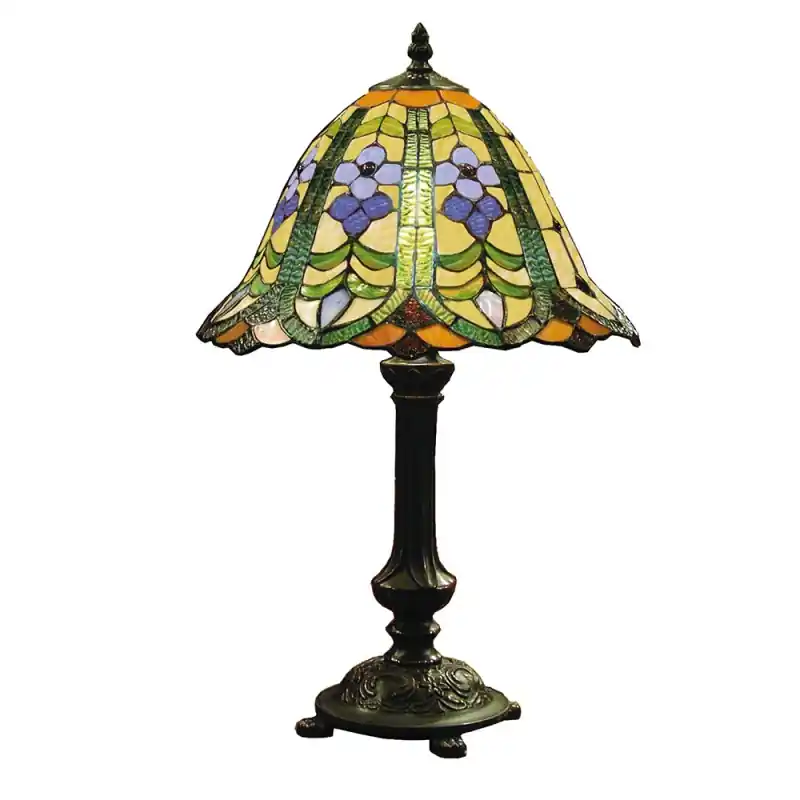 Lumilamp Tiffany Tafellamp Ø 30x48 cm Groen Blauw Glas Bloem Merkproduct