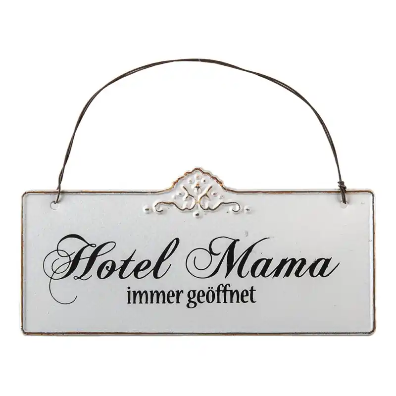 Clayre & Eef Tekstbord 21x15 cm Wit IJzer Weekendaanbieding
