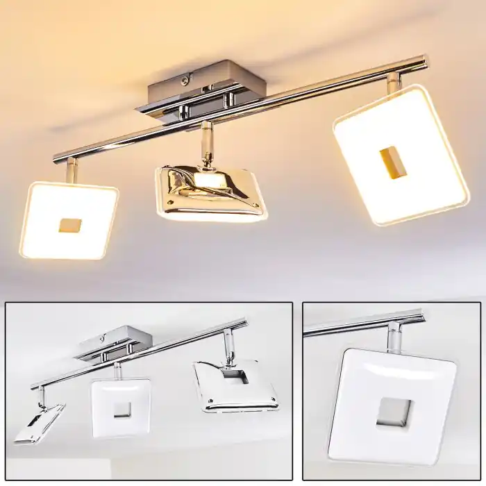 Direct Verzonden Vallorbe Plafondlamp LED Chroom, 3-lichts