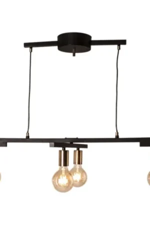 By Rydens Zeona Hanger Messing, Zwart, 4-lichts Gecertificeerd