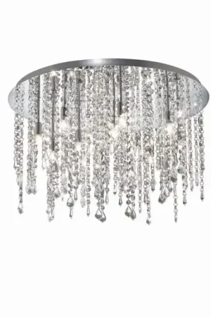 Actieprijs Ideallux ROYAL Plafondlamp Chroom, Kristaloptiek, 12-lichts