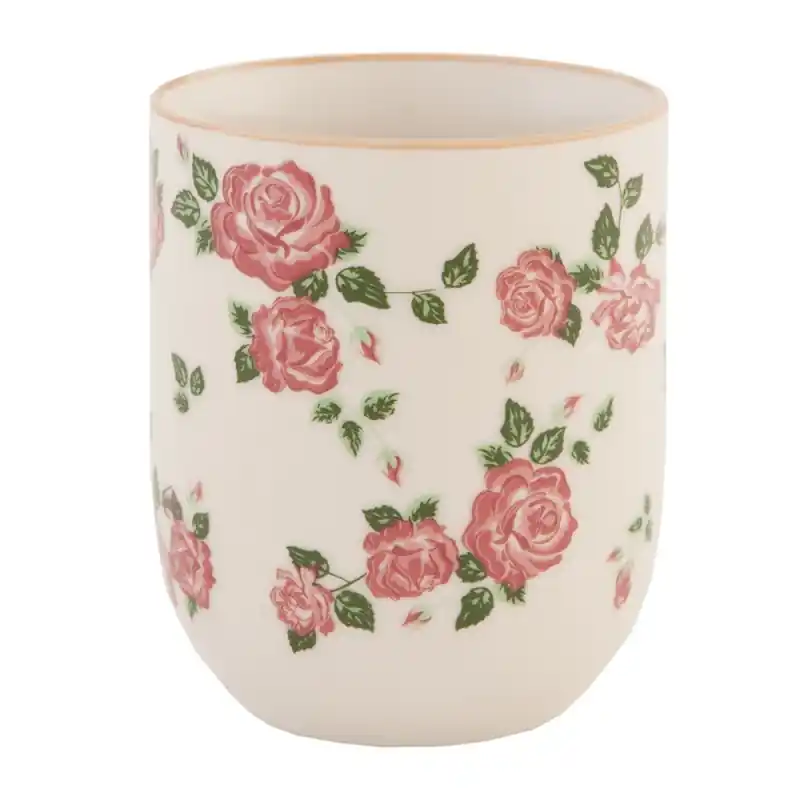 Clayre & Eef Mok 100 ml Roze Porselein Bloemen Hoge Kwaliteit