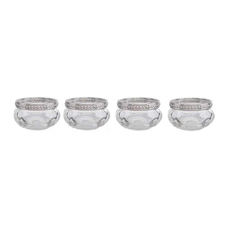 Clayre & Eef Theelichthouder Set van 4 Ø 6x3 cm Glas Bestseller