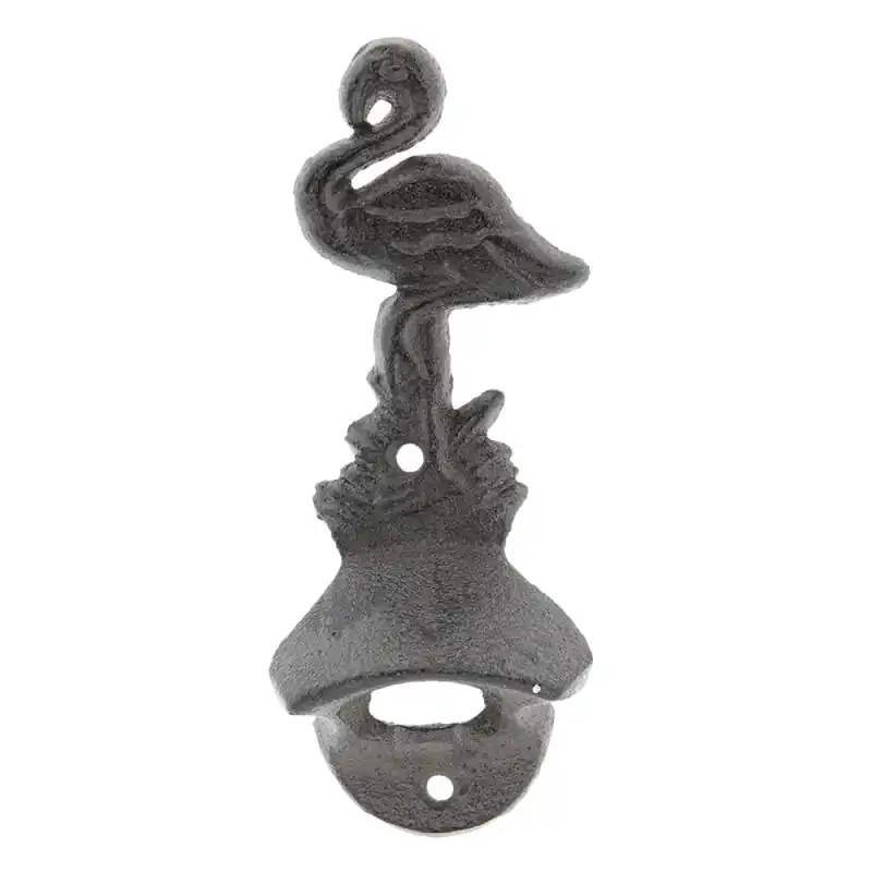 Clayre & Eef Flesopener 7x4x16 cm Bruin IJzer Flamingo Meest Verkocht