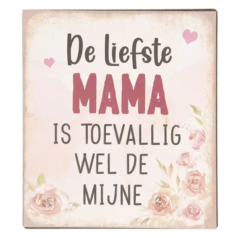Clayre & Eef Tekstbord 13x15 cm Beige Metaal Tijdelijk Beschikbaar