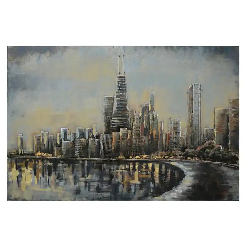 Tijdelijk Beschikbaar Clayre & Eef Muurdecoratie 120x80 cm Grijs IJzer