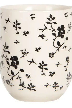 Aanbieding Clayre & Eef Mok 100 ml Wit Zwart Porselein Bloemen
