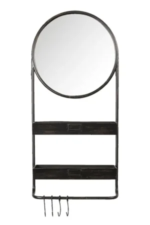 Aanbieding Clayre & Eef Spiegel 38x89 cm Zwart IJzer