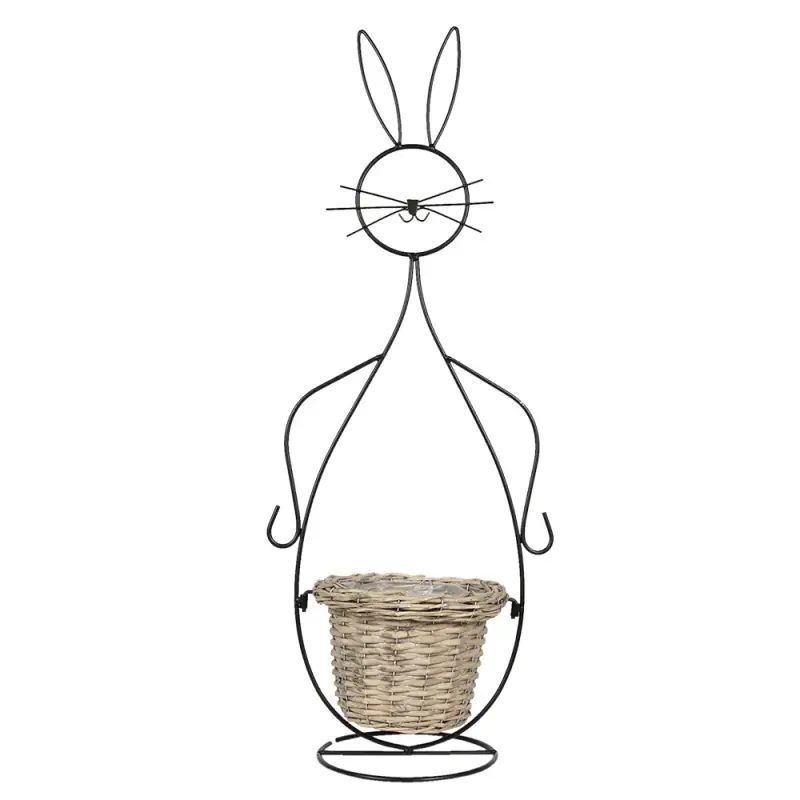 Clayre & Eef Bloempot 20x31x83 cm Zwart IJzer Koop Online