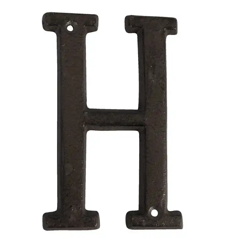 Laatste Versie Clayre & Eef IJzeren Letter H 13 cm Bruin IJzer