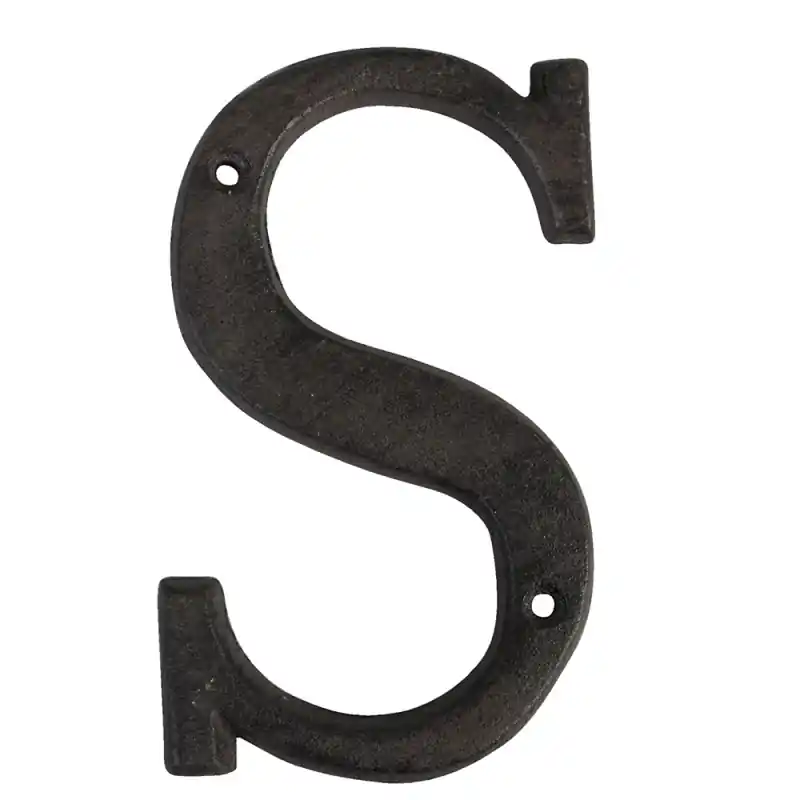 Clayre & Eef IJzeren Letter S 13 cm Bruin IJzer Beperkte Voorraad