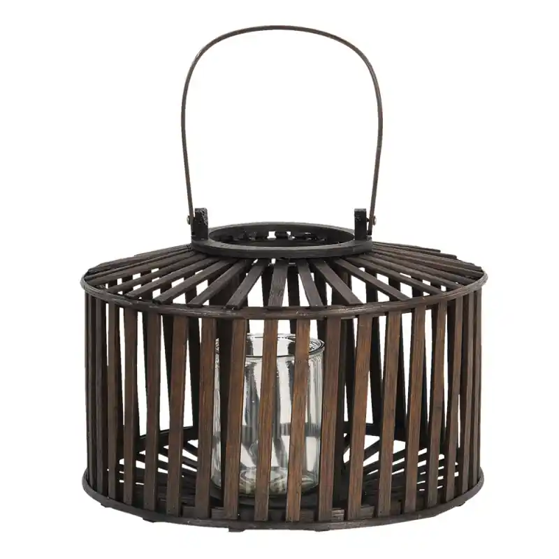 Flitsaanbieding Clayre & Eef Windlicht Ø 33x24 cm Bruin Hout