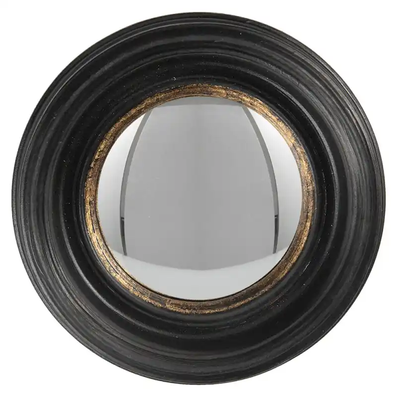 Nieuw Clayre & Eef Spiegel Ø 16 cm Zwart Kunststof