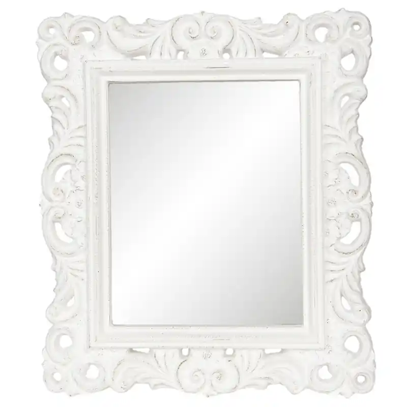 Korting Clayre & Eef Spiegel 31x36 cm Wit Kunstleer