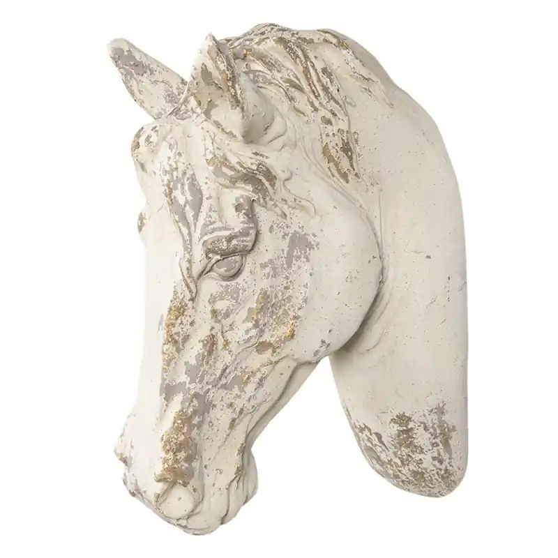 Clayre & Eef Wanddecoratie Paard 32x16x45 cm Wit Kunststof Merkproduct