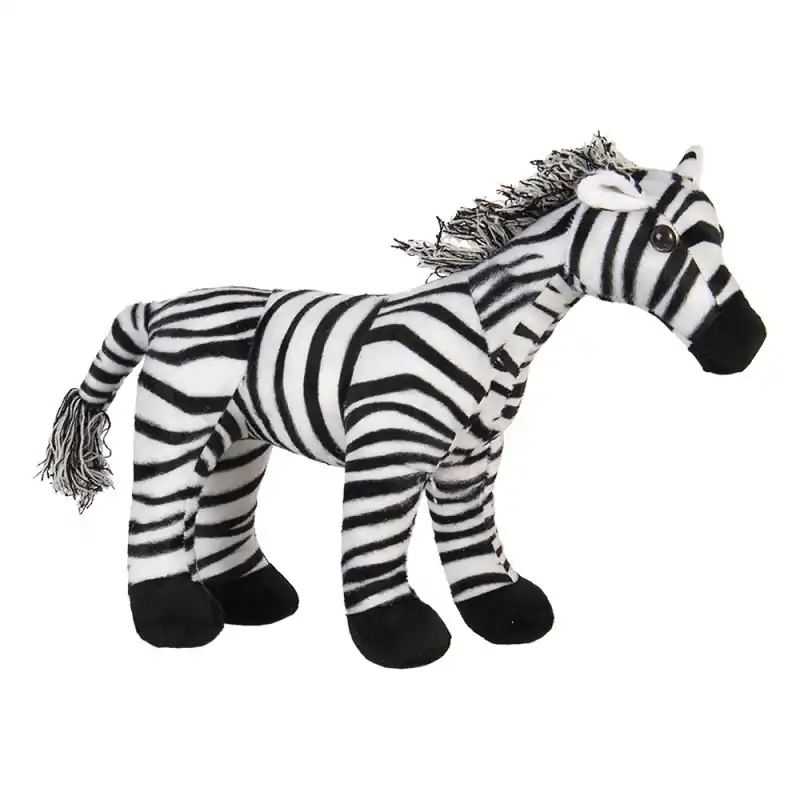 Clayre & Eef Deurstopper Zebra 37x13x30 cm Zwart Wit Polyester Direct Beschikbaar