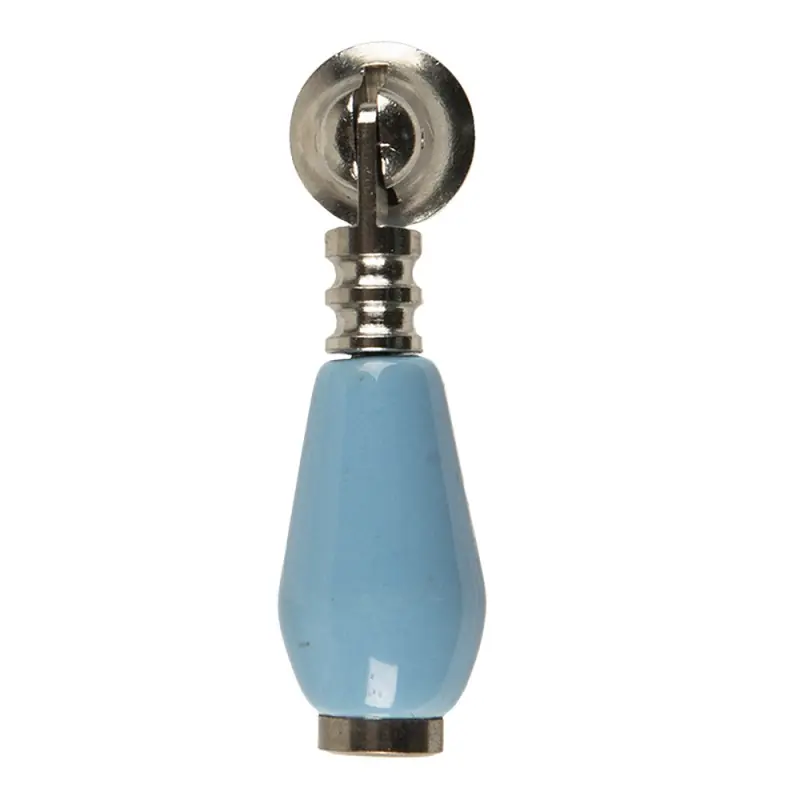 Clayre & Eef Deurknop 2x6 cm Blauw Keramiek Direct Verzonden