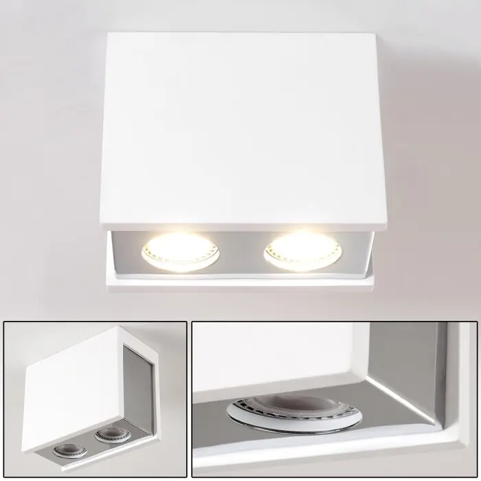 Laatste Kans Braslo Plafondlamp Chroom, Wit, 2-lichts